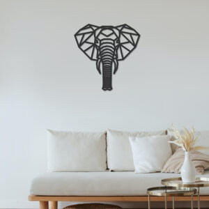 muurdecoraties van hout dierenkop olifant