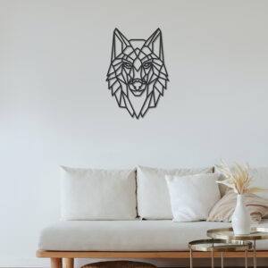 muurdecoraties van hout dierenkop wolf