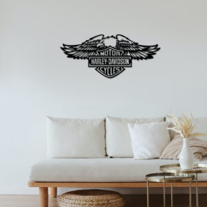 muurdecoratie van hout Harley Davidson Eagle